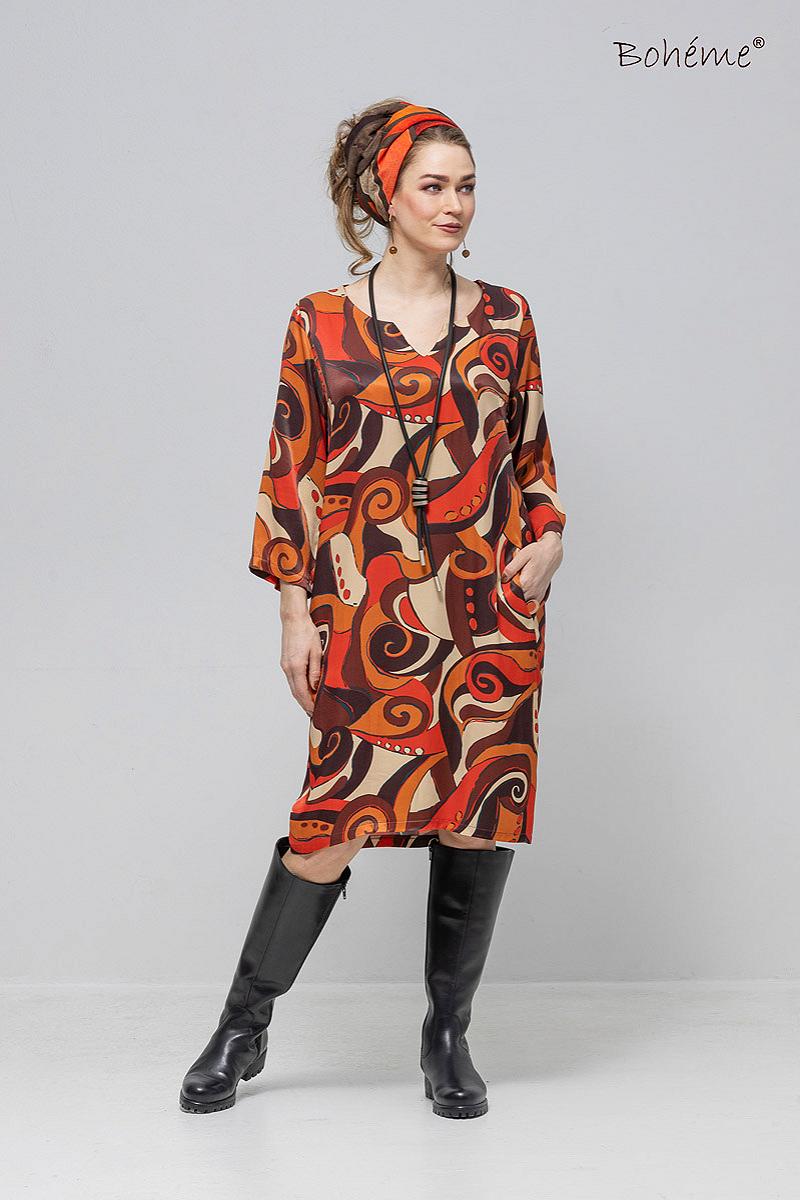 Dress satin print