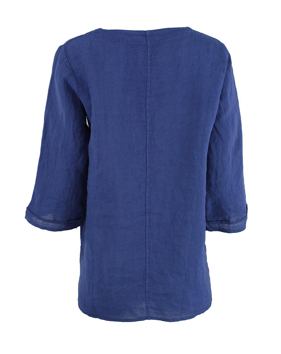 Top V-neck s.s. linen