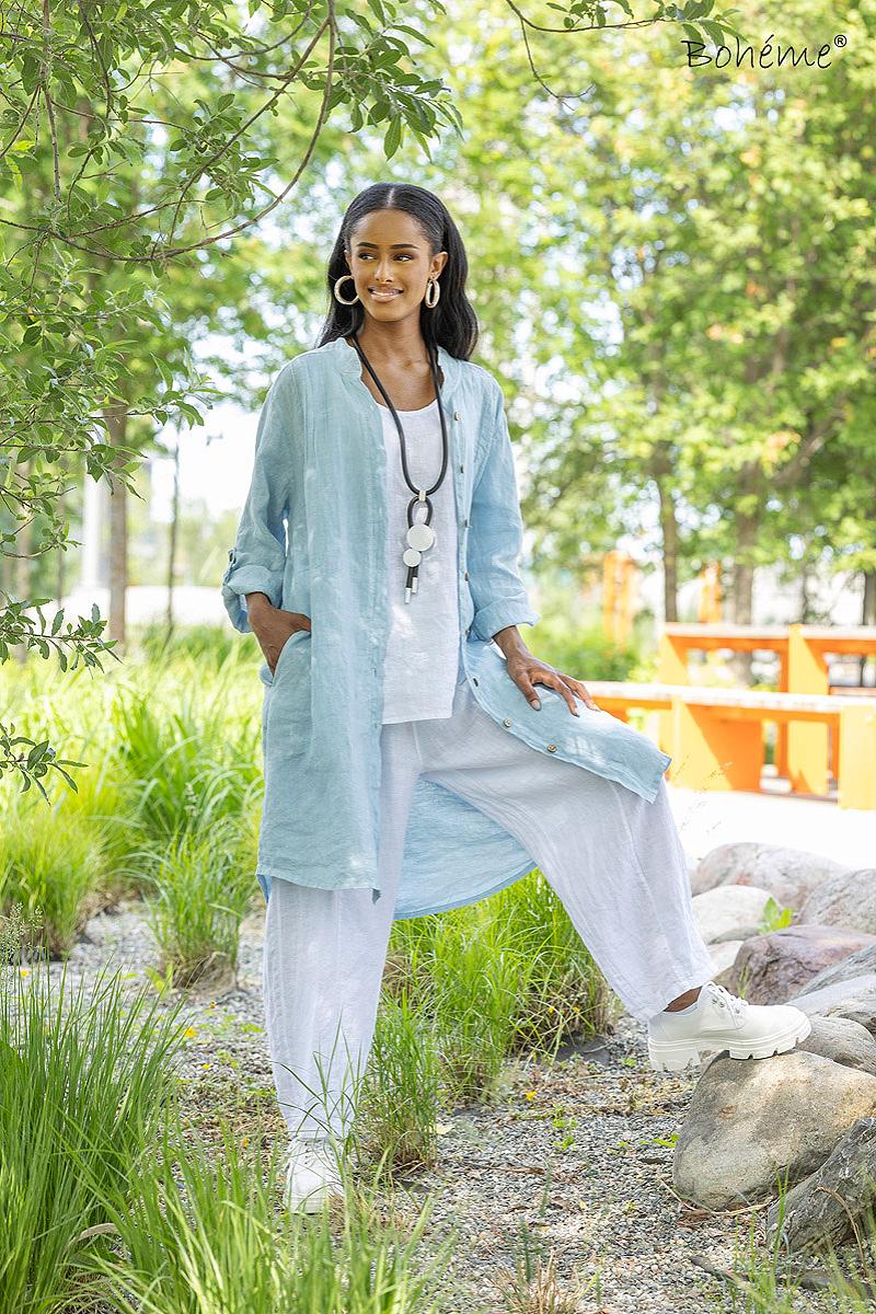 Shirt long linen