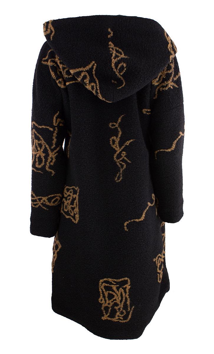 Coat w/hood embr.