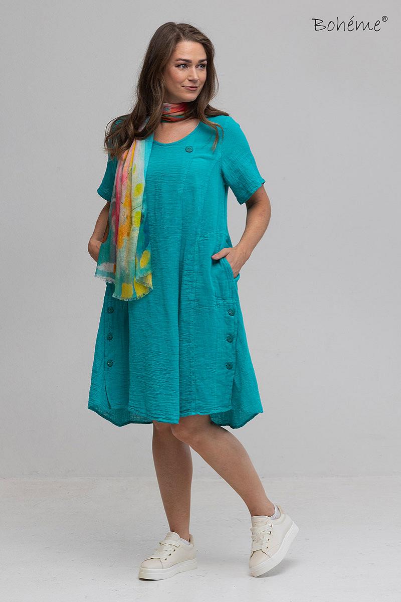 Dress short s.s. button