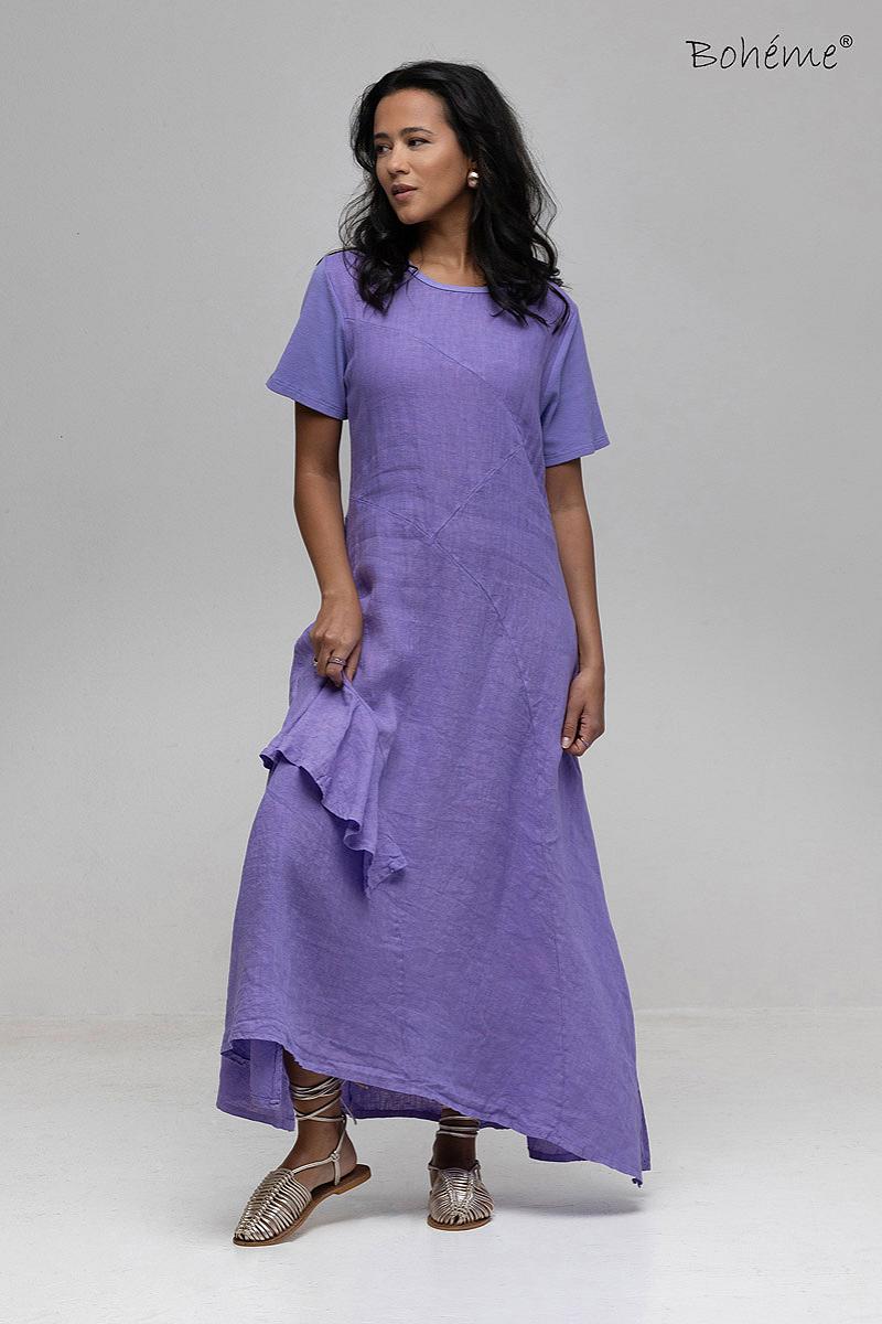Dress long s.s. cotton rib