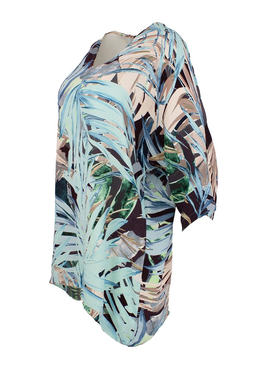 Top s.s. printed satin