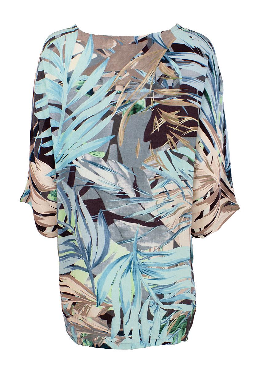 Top s.s. printed satin