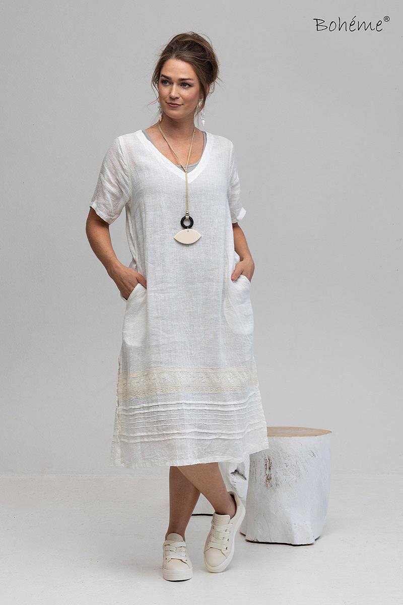 Dress s.s. 3/4 long lace