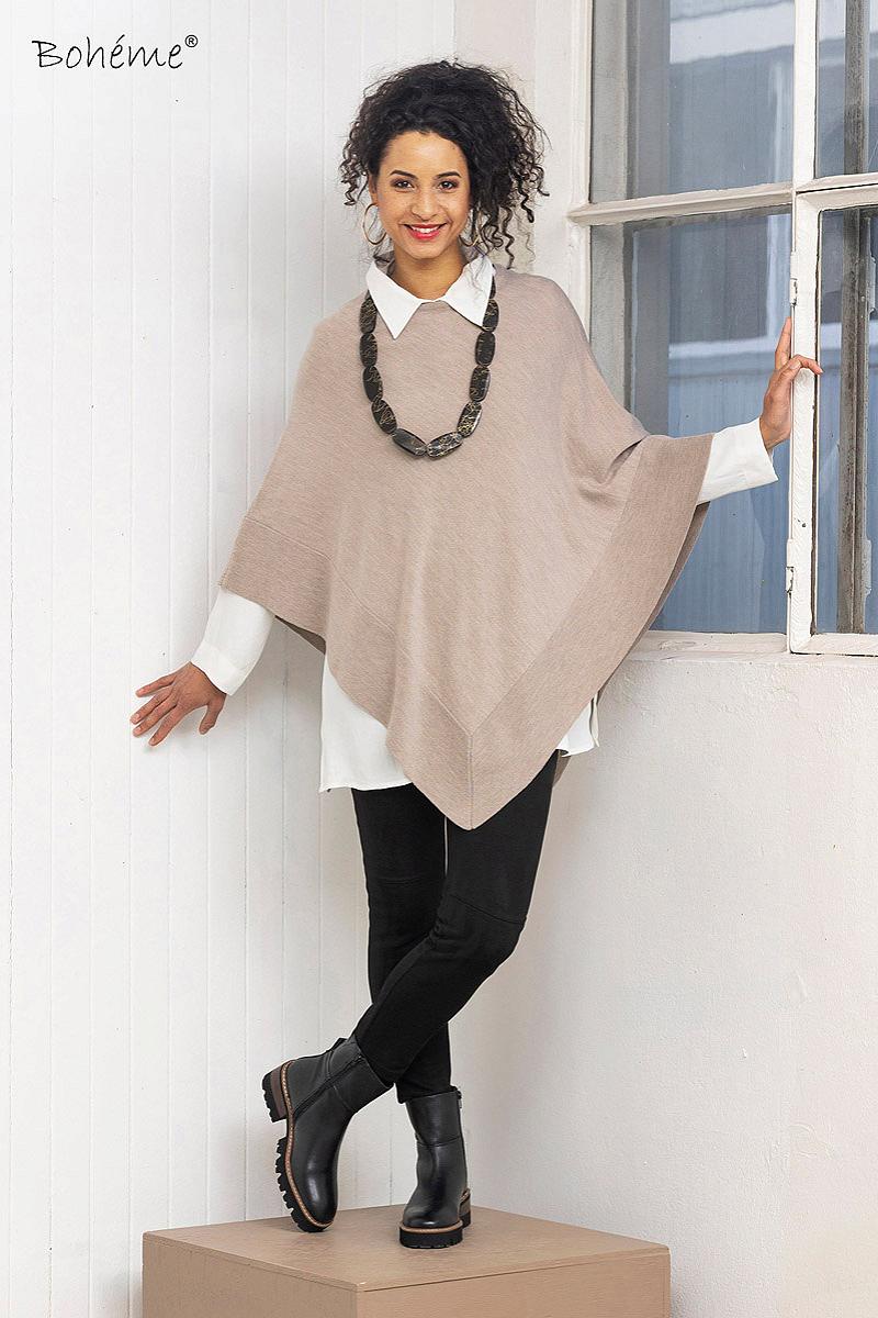 Poncho rund hals