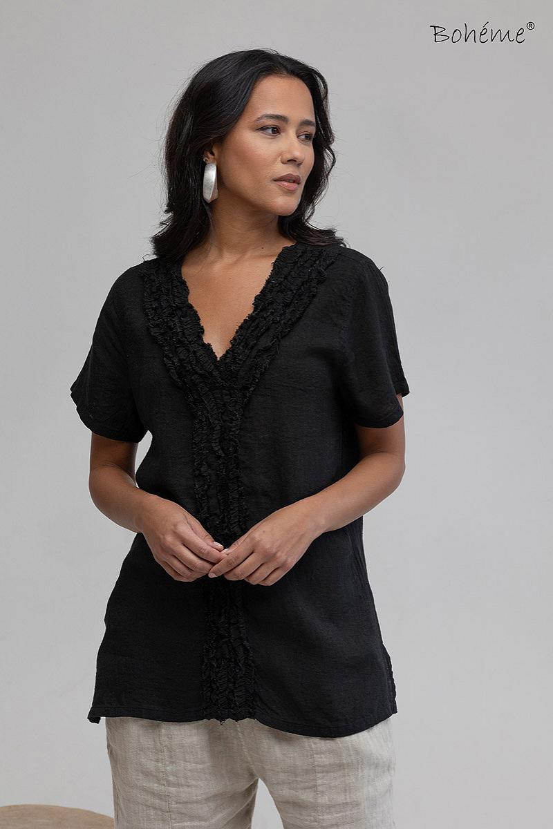Top V-hals frynser
