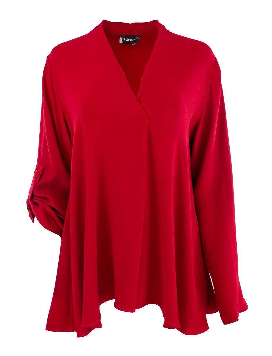 Blouse V-neck satin
