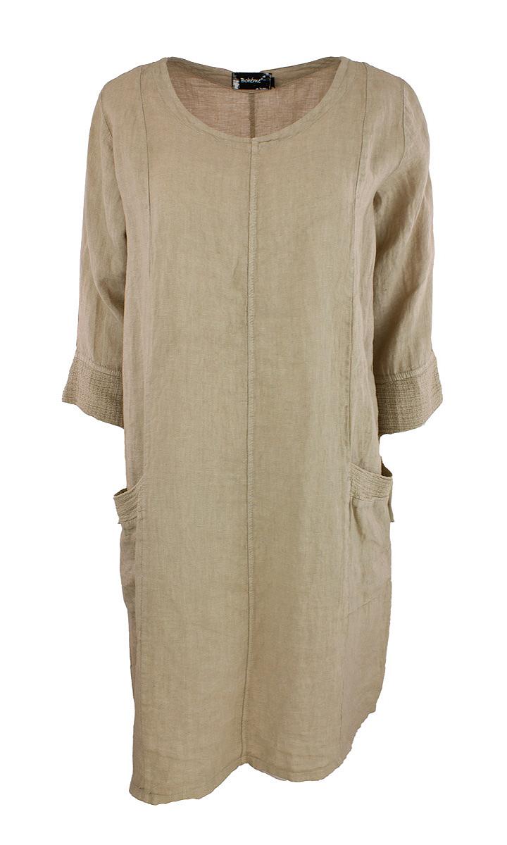 Dress short linen