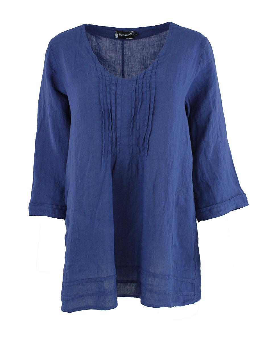 Top V-neck s.s. linen
