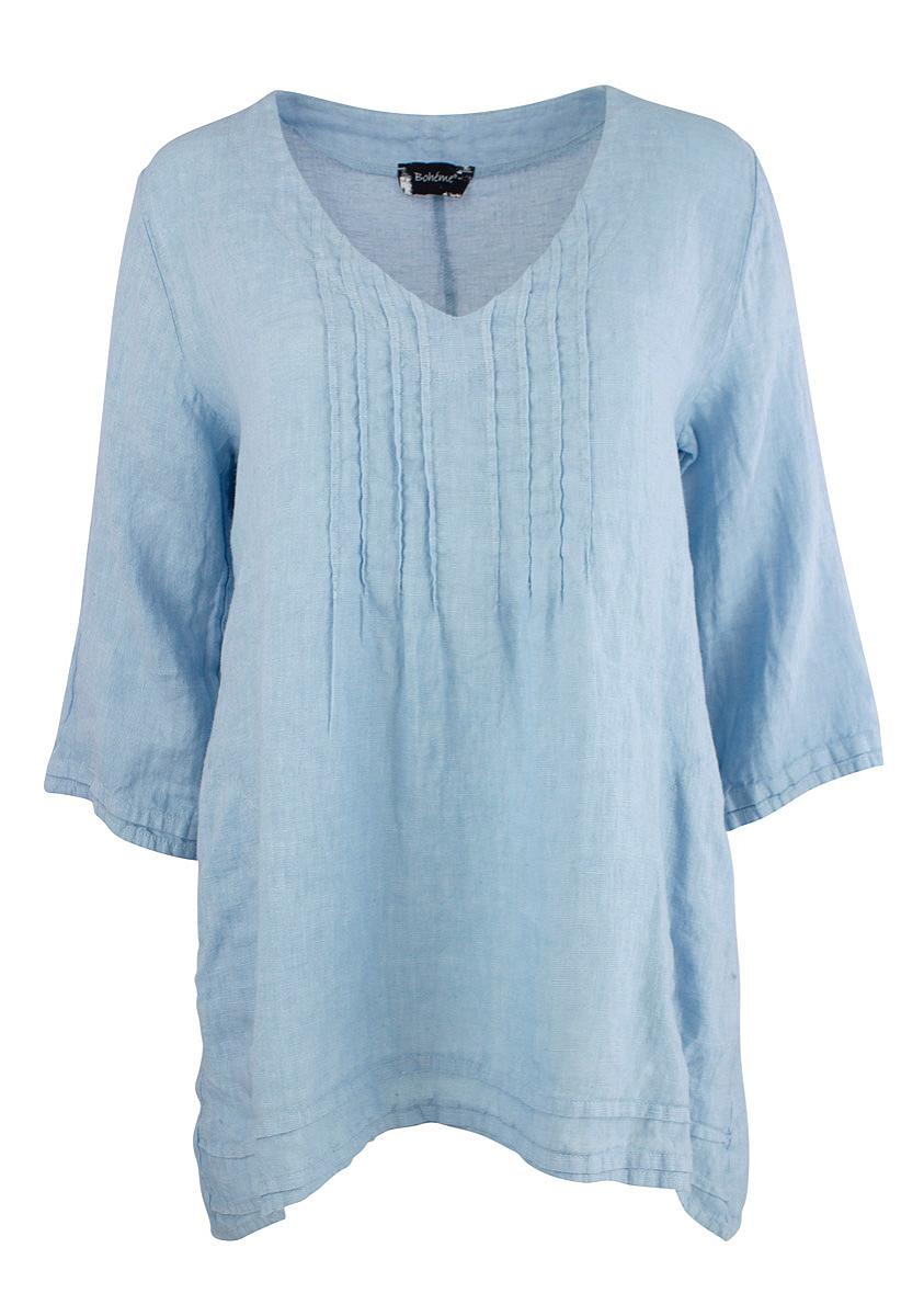 Top V-neck s.s. linen