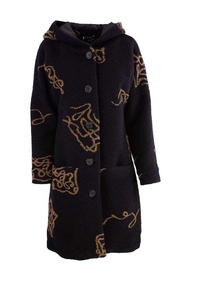 Coat w/hood embr.