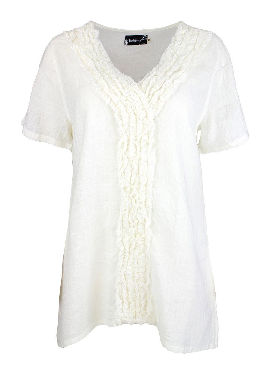 Top V-neck frills