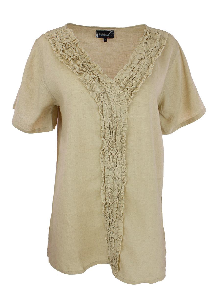 Top V-neck frills