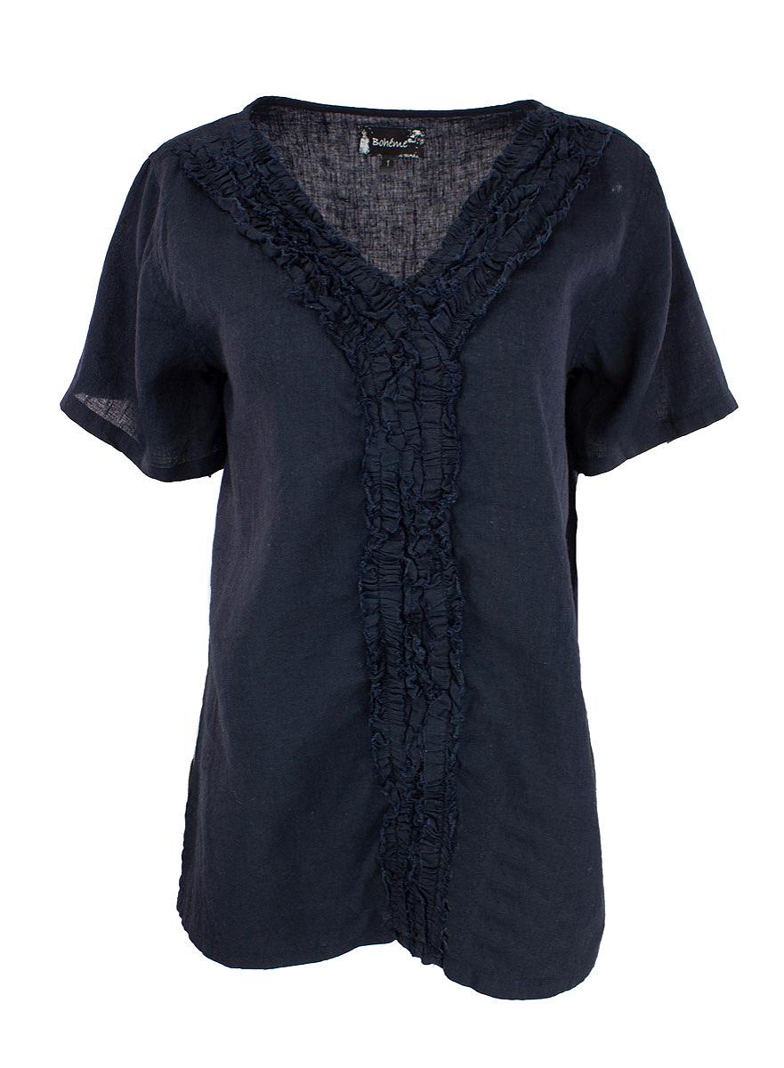 Top V-neck frills